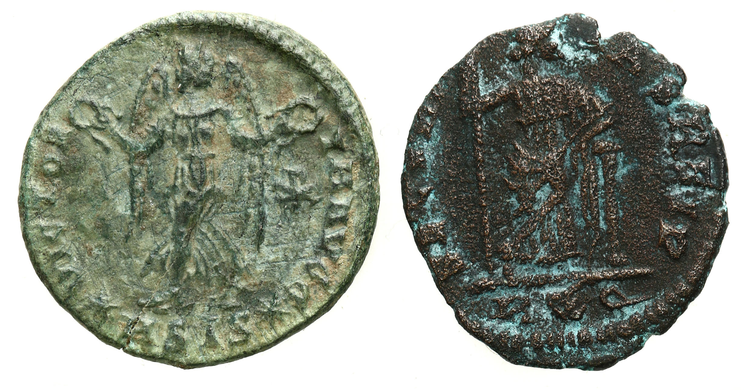 Cesarstwo Rzymskie, Lot 2 sztuk Follisów, Konstans 337 -350 n.e.